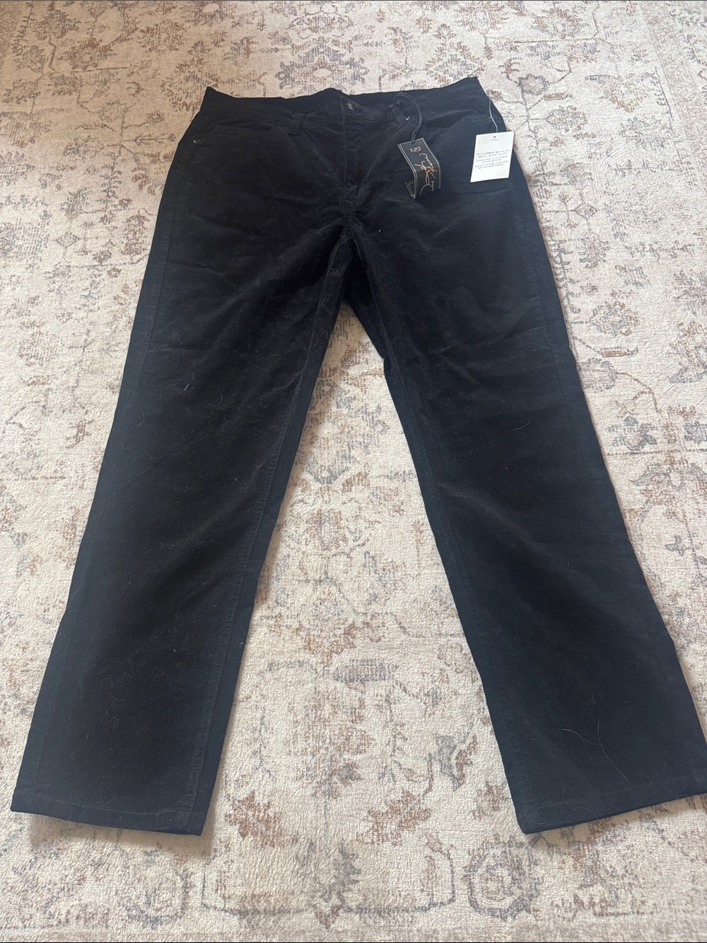 DG2 by Diane Gilman Velvet Black Straight-Leg Jeans